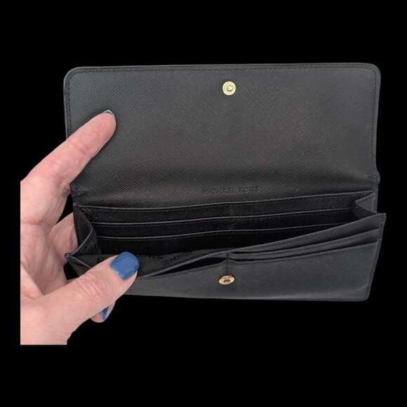 Michael Kors Jet Set Travel Flat Leather Wallet - Picture 2 of 4